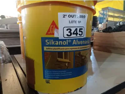LOTE 345 - 01 BALDE DE SIKANOL ALVENARIA, ADITIVO PLASTIFICANTE PARA ARGAMASSA DE ASSENTAMENTO E REBOCO. (NO ESTADO) ATENÇÃO! FAZER A VISITAÇÃO ANTES DE ARREMATAR, NÃO SABEMOS SE FUNCIONA. LEILÃO NÃO TEM GARANTIA E NEM DEVOLUÇÃO, SUJEITO A POSSÍVEIS AVARIAS VISÍVEIS/OCULTAS E/OU AUSÊNCIA DE COMPONENTES.