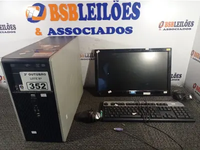 LOTE 352 - 01 CPU, 01 MONITOR, 01 TECLADO E 01 MOUSE. (NO ESTADO) ATENÇÃO! FAZER A VISITAÇÃO ANTES DE ARREMATAR, NÃO SABEMOS SE FUNCIONA. LEILÃO NÃO TEM GARANTIA E NEM DEVOLUÇÃO, SUJEITO A POSSÍVEIS AVARIAS VISÍVEIS/OCULTAS E/OU AUSÊNCIA DE COMPONENTES.