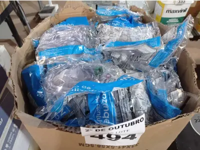 LOTE 494 - 01 LOTE COM GRANDE QUANTIDADE DE CONJUNTOS DE NEBULIZAÇÃO. (NO ESTADO) ATENÇÃO! FAZER A VISITAÇÃO ANTES DE ARREMATAR, NÃO SABEMOS SE FUNCIONA. LEILÃO NÃO TEM GARANTIA E NEM DEVOLUÇÃO, SUJEITO A POSSÍVEIS AVARIAS VISÍVEIS/OCULTAS E/OU AUSÊNCIA DE COMPONENTES.