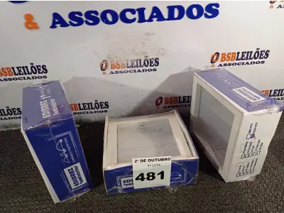 LOTE 481 - 04 LUMINÁRIAS DE EMBUTIR 8113 RETO EDIBRAZ. (NO ESTADO) ATENÇÃO! FAZER A VISITAÇÃO ANTES DE ARREMATAR, NÃO SABEMOS SE FUNCIONA. LEILÃO NÃO TEM GARANTIA E NEM DEVOLUÇÃO, SUJEITO A POSSÍVEIS AVARIAS VISÍVEIS/OCULTAS E/OU AUSÊNCIA DE COMPONENTES.