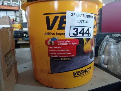 LOTE 344 - 01 BALDE DE VEDACIT, ADITIVO IMPERMEABILIZANTE PARA CONCRETOS E ARGAMASSAS 18L. (NO ESTADO) ATENÇÃO! FAZER A VISITAÇÃO ANTES DE ARREMATAR, NÃO SABEMOS SE FUNCIONA. LEILÃO NÃO TEM GARANTIA E NEM DEVOLUÇÃO, SUJEITO A POSSÍVEIS AVARIAS VISÍVEIS/OCULTAS E/OU AUSÊNCIA DE COMPONENTES.
