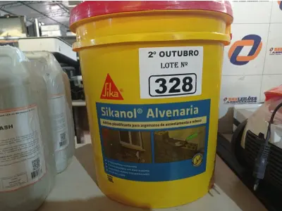 LOTE 328 - 01 BALDE DE SIKANOL ALVENARIA, ADITIVO PLASTIFICANTE PARA ARGAMASSA DE ASSENTAMENTO E REBOCO. (NO ESTADO) ATENÇÃO! FAZER A VISITAÇÃO ANTES DE ARREMATAR, NÃO SABEMOS SE FUNCIONA. LEILÃO NÃO TEM GARANTIA E NEM DEVOLUÇÃO, SUJEITO A POSSÍVEIS AVARIAS VISÍVEIS/OCULTAS E/OU AUSÊNCIA DE COMPONENTES.