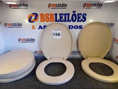LOTE 198 - 05 ASSENTOS PARA VASO SANITÁRIO. (NO ESTADO) ATENÇÃO! FAZER A VISITAÇÃO ANTES DE ARREMATAR, NÃO SABEMOS SE FUNCIONA. LEILÃO NÃO TEM GARANTIA E NEM DEVOLUÇÃO, SUJEITO A POSSÍVEIS AVARIAS VISÍVEIS/OCULTAS E/OU AUSÊNCIA DE COMPONENTES.