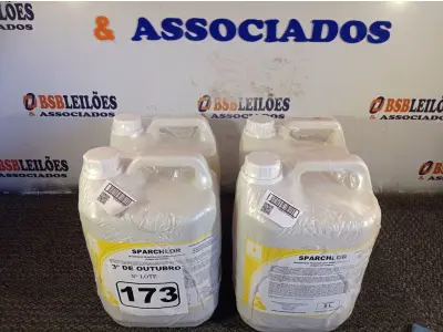 LOTE 173 - 20 LITROS DE DESINFETANTE HOSPITALAR PARA SUPERFÍCIES FIXAS E ARTIGOS NÃO CRÍTICOS. (NO ESTADO) ATENÇÃO! FAZER A VISITAÇÃO ANTES DE ARREMATAR, NÃO SABEMOS SE FUNCIONA. LEILÃO NÃO TEM GARANTIA E NEM DEVOLUÇÃO, SUJEITO A POSSÍVEIS AVARIAS VISÍVEIS/OCULTAS E/OU AUSÊNCIA DE COMPONENTES.