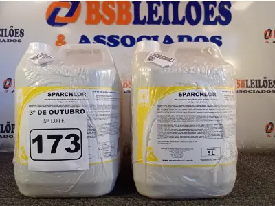 LOTE 173 - 20 LITROS DE DESINFETANTE HOSPITALAR PARA SUPERFÍCIES FIXAS E ARTIGOS NÃO CRÍTICOS. (NO ESTADO) ATENÇÃO! FAZER A VISITAÇÃO ANTES DE ARREMATAR, NÃO SABEMOS SE FUNCIONA. LEILÃO NÃO TEM GARANTIA E NEM DEVOLUÇÃO, SUJEITO A POSSÍVEIS AVARIAS VISÍVEIS/OCULTAS E/OU AUSÊNCIA DE COMPONENTES.