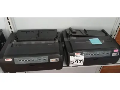 LOTE 597 - 02 IMPRESSORAS MATRICIAIS OKI MICROLINE 620. (NO ESTADO) ATENÇÃO! FAZER A VISITAÇÃO ANTES DE ARREMATAR, NÃO SABEMOS SE FUNCIONA. LEILÃO NÃO TEM GARANTIA E NEM DEVOLUÇÃO, SUJEITO A POSSÍVEIS AVARIAS VISÍVEIS/OCULTAS E/OU AUSÊNCIA DE COMPONENTES.