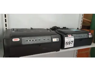 LOTE 597 - 02 IMPRESSORAS MATRICIAIS OKI MICROLINE 620. (NO ESTADO) ATENÇÃO! FAZER A VISITAÇÃO ANTES DE ARREMATAR, NÃO SABEMOS SE FUNCIONA. LEILÃO NÃO TEM GARANTIA E NEM DEVOLUÇÃO, SUJEITO A POSSÍVEIS AVARIAS VISÍVEIS/OCULTAS E/OU AUSÊNCIA DE COMPONENTES.