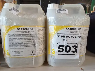 LOTE 503 - 20 LITROS DE DESINFETANTE HOSPITALAR PARA SUPERFÍCIES FIXAS E ARTIGOS NÃO CRÍTICOS. (NO ESTADO) ATENÇÃO! FAZER A VISITAÇÃO ANTES DE ARREMATAR, NÃO SABEMOS SE FUNCIONA. LEILÃO NÃO TEM GARANTIA E NEM DEVOLUÇÃO, SUJEITO A POSSÍVEIS AVARIAS VISÍVEIS/OCULTAS E/OU AUSÊNCIA DE COMPONENTES.