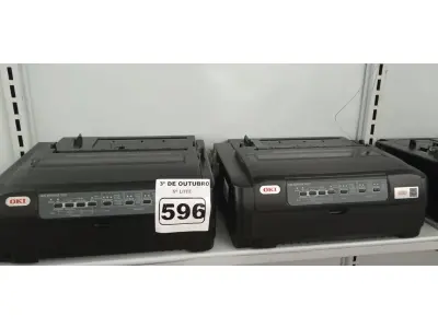 LOTE 596 - 02 IMPRESSORAS MATRICIAIS OKI MICROLINE 620. (NO ESTADO) ATENÇÃO! FAZER A VISITAÇÃO ANTES DE ARREMATAR, NÃO SABEMOS SE FUNCIONA. LEILÃO NÃO TEM GARANTIA E NEM DEVOLUÇÃO, SUJEITO A POSSÍVEIS AVARIAS VISÍVEIS/OCULTAS E/OU AUSÊNCIA DE COMPONENTES.
