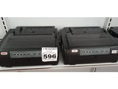 LOTE 596 - 02 IMPRESSORAS MATRICIAIS OKI MICROLINE 620. (NO ESTADO) ATENÇÃO! FAZER A VISITAÇÃO ANTES DE ARREMATAR, NÃO SABEMOS SE FUNCIONA. LEILÃO NÃO TEM GARANTIA E NEM DEVOLUÇÃO, SUJEITO A POSSÍVEIS AVARIAS VISÍVEIS/OCULTAS E/OU AUSÊNCIA DE COMPONENTES.