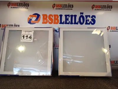 LOTE 114 - 02 LUMINÁRIAS DE EMBUTIR MARCAS EDIBRAZ (NO ESTADO) ATENÇÃO! FAZER A VISITAÇÃO ANTES DE ARREMATAR, NÃO SABEMOS SE FUNCIONA. LEILÃO NÃO TEM GARANTIA E NEM DEVOLUÇÃO, SUJEITO A POSSÍVEIS AVARIAS VISÍVEIS/OCULTAS E/OU AUSÊNCIA DE COMPONENTES.