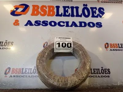LOTE 100 - 01 ROLO DE CABO FLEXÍVEL 100M 1X4MM NA COR CINZA(NOVO). (NO ESTADO) ATENÇÃO! FAZER A VISITAÇÃO ANTES DE ARREMATAR, NÃO SABEMOS SE FUNCIONA. LEILÃO NÃO TEM GARANTIA E NEM DEVOLUÇÃO, SUJEITO A POSSÍVEIS AVARIAS VISÍVEIS/OCULTAS E/OU AUSÊNCIA DE COMPONENTES.