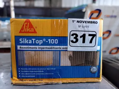 LOTE 317 - 02 CAIXAS DE SIKA TOP-100, REVESTIMENTO IMPERMEABILIZANTE SEMI-FLEXIVEL 18KG. (NO ESTADO) ATENÇÃO! FAZER A VISITAÇÃO ANTES DE ARREMATAR, NÃO SABEMOS SE FUNCIONA. LEILÃO NÃO TEM GARANTIA E NEM DEVOLUÇÃO, SUJEITO A POSSÍVEIS AVARIAS VISÍVEIS/OCULTAS E/OU AUSÊNCIA DE COMPONENTES.