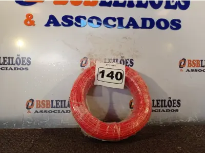 LOTE 140 - 01 ROLO DE CABO FLEXÍVEL 100M 1X4MM NA COR VERMELHA(NOVO). (NO ESTADO) ATENÇÃO! FAZER A VISITAÇÃO ANTES DE ARREMATAR, NÃO SABEMOS SE FUNCIONA. LEILÃO NÃO TEM GARANTIA E NEM DEVOLUÇÃO, SUJEITO A POSSÍVEIS AVARIAS VISÍVEIS/OCULTAS E/OU AUSÊNCIA DE COMPONENTES.