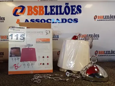 LOTE 115 - 01 LUMINÁRIA PENDENTE SÃO PAULO. (NO ESTADO) ATENÇÃO! FAZER A VISITAÇÃO ANTES DE ARREMATAR, NÃO SABEMOS SE FUNCIONA. LEILÃO NÃO TEM GARANTIA E NEM DEVOLUÇÃO, SUJEITO A POSSÍVEIS AVARIAS VISÍVEIS/OCULTAS E/OU AUSÊNCIA DE COMPONENTES.