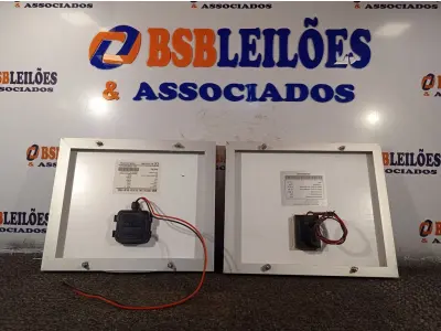 LOTE 117 - 02 PAINÉIS FOTOVOLTAICOS 18V 10W. (NO ESTADO) ATENÇÃO! FAZER A VISITAÇÃO ANTES DE ARREMATAR, NÃO SABEMOS SE FUNCIONA. LEILÃO NÃO TEM GARANTIA E NEM DEVOLUÇÃO, SUJEITO A POSSÍVEIS AVARIAS VISÍVEIS/OCULTAS E/OU AUSÊNCIA DE COMPONENTES.