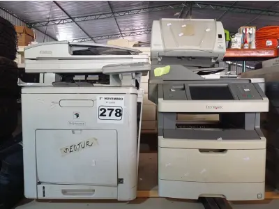 LOTE 278 - 01 SCANNER E 02 IMPRESSORAS MULTIFUNCIONAL MARCAS E MODELOS DIVERSOS. (NO ESTADO) ATENÇÃO! FAZER A VISITAÇÃO ANTES DE ARREMATAR, NÃO SABEMOS SE FUNCIONA. LEILÃO NÃO TEM GARANTIA E NEM DEVOLUÇÃO, SUJEITO A POSSÍVEIS AVARIAS VISÍVEIS/OCULTAS E/OU AUSÊNCIA DE COMPONENTES.