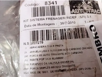 LOTE 022 - 01 KIT SISTEMA DE FRENAGEM INDEPENDENTE. (NO ESTADO) ATENÇÃO! FAZER A VISITAÇÃO ANTES DE ARREMATAR, NÃO SABEMOS SE FUNCIONA. LEILÃO NÃO TEM GARANTIA E NEM DEVOLUÇÃO, SUJEITO A POSSÍVEIS AVARIAS VISÍVEIS/OCULTAS E/OU AUSÊNCIA DE COMPONENTES.