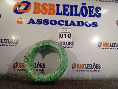 LOTE 010 - 01 ROLO DE CABO FLEXÍVEL 100M 1X4MM NA COR VERDE(NOVO). (NO ESTADO) ATENÇÃO! FAZER A VISITAÇÃO ANTES DE ARREMATAR, NÃO SABEMOS SE FUNCIONA. LEILÃO NÃO TEM GARANTIA E NEM DEVOLUÇÃO, SUJEITO A POSSÍVEIS AVARIAS VISÍVEIS/OCULTAS E/OU AUSÊNCIA DE COMPONENTES.