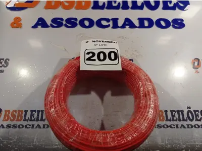 LOTE 200 - 01 ROLO DE CABO FLEXÍVEL 100M 1X4MM NA COR VERMELHA(NOVO). (NO ESTADO) ATENÇÃO! FAZER A VISITAÇÃO ANTES DE ARREMATAR, NÃO SABEMOS SE FUNCIONA. LEILÃO NÃO TEM GARANTIA E NEM DEVOLUÇÃO, SUJEITO A POSSÍVEIS AVARIAS VISÍVEIS/OCULTAS E/OU AUSÊNCIA DE COMPONENTES.