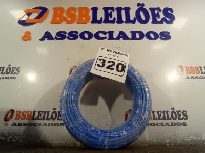 LOTE 320 - 01 ROLO DE CABO FLEXÍVEL 100M 1X4MM NA COR AZUL(NOVO). (NO ESTADO) ATENÇÃO! FAZER A VISITAÇÃO ANTES DE ARREMATAR, NÃO SABEMOS SE FUNCIONA. LEILÃO NÃO TEM GARANTIA E NEM DEVOLUÇÃO, SUJEITO A POSSÍVEIS AVARIAS VISÍVEIS/OCULTAS E/OU AUSÊNCIA DE COMPONENTES.