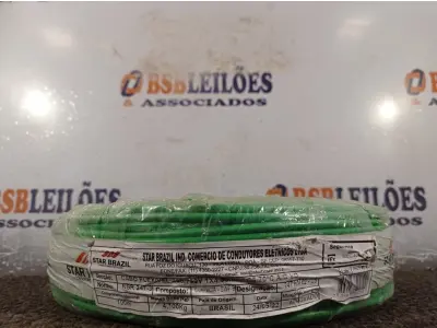 LOTE 100 - 01 ROLO DE CABO FLEXÍVEL 100M 1X4MM NA COR VERDE(NOVO). (NO ESTADO) ATENÇÃO! FAZER A VISITAÇÃO ANTES DE ARREMATAR, NÃO SABEMOS SE FUNCIONA. LEILÃO NÃO TEM GARANTIA E NEM DEVOLUÇÃO, SUJEITO A POSSÍVEIS AVARIAS VISÍVEIS/OCULTAS E/OU AUSÊNCIA DE COMPONENTES.