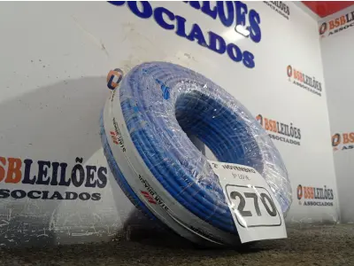 LOTE 270 - 01 ROLO DE CABO FLEXÍVEL 100M 1X10MM NA COR AZUL(NOVO). (NO ESTADO) ATENÇÃO! FAZER A VISITAÇÃO ANTES DE ARREMATAR, NÃO SABEMOS SE FUNCIONA. LEILÃO NÃO TEM GARANTIA E NEM DEVOLUÇÃO, SUJEITO A POSSÍVEIS AVARIAS VISÍVEIS/OCULTAS E/OU AUSÊNCIA DE COMPONENTES.