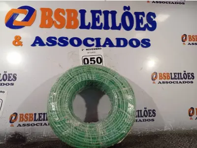 LOTE 050 - 01 ROLO DE CABO FLEXÍVEL 100M 1X10MM NA COR VERDE(NOVO). (NO ESTADO) ATENÇÃO! FAZER A VISITAÇÃO ANTES DE ARREMATAR, NÃO SABEMOS SE FUNCIONA. LEILÃO NÃO TEM GARANTIA E NEM DEVOLUÇÃO, SUJEITO A POSSÍVEIS AVARIAS VISÍVEIS/OCULTAS E/OU AUSÊNCIA DE COMPONENTES.