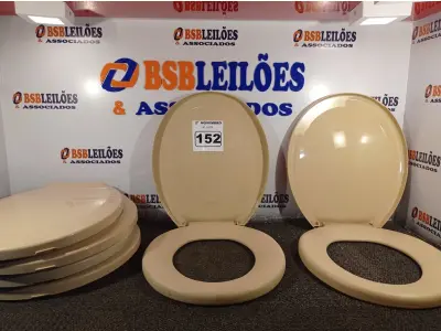 LOTE 152 - 06 ASSENTOS PARA VASO SANITÁRIO. (NO ESTADO) ATENÇÃO! FAZER A VISITAÇÃO ANTES DE ARREMATAR, NÃO SABEMOS SE FUNCIONA. LEILÃO NÃO TEM GARANTIA E NEM DEVOLUÇÃO, SUJEITO A POSSÍVEIS AVARIAS VISÍVEIS/OCULTAS E/OU AUSÊNCIA DE COMPONENTES.