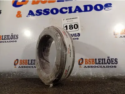 LOTE 180 - 01 ROLO DE CABO FLEXÍVEL 100M 1X4MM NA COR CINZA(NOVO). (NO ESTADO) ATENÇÃO! FAZER A VISITAÇÃO ANTES DE ARREMATAR, NÃO SABEMOS SE FUNCIONA. LEILÃO NÃO TEM GARANTIA E NEM DEVOLUÇÃO, SUJEITO A POSSÍVEIS AVARIAS VISÍVEIS/OCULTAS E/OU AUSÊNCIA DE COMPONENTES.