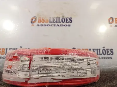 LOTE 060 - 01 ROLO DE CABO FLEXÍVEL 100M 1X4MM NA COR VERMELHA(NOVO). (NO ESTADO) ATENÇÃO! FAZER A VISITAÇÃO ANTES DE ARREMATAR, NÃO SABEMOS SE FUNCIONA. LEILÃO NÃO TEM GARANTIA E NEM DEVOLUÇÃO, SUJEITO A POSSÍVEIS AVARIAS VISÍVEIS/OCULTAS E/OU AUSÊNCIA DE COMPONENTES.