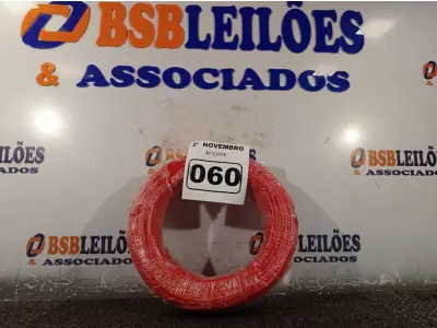LOTE 060 - 01 ROLO DE CABO FLEXÍVEL 100M 1X4MM NA COR VERMELHA(NOVO). (NO ESTADO) ATENÇÃO! FAZER A VISITAÇÃO ANTES DE ARREMATAR, NÃO SABEMOS SE FUNCIONA. LEILÃO NÃO TEM GARANTIA E NEM DEVOLUÇÃO, SUJEITO A POSSÍVEIS AVARIAS VISÍVEIS/OCULTAS E/OU AUSÊNCIA DE COMPONENTES.