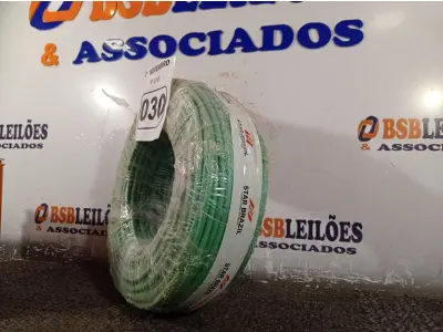 LOTE 030 - 01 ROLO DE CABO FLEXÍVEL 100M 1X10MM NA COR VERDE(NOVO). (NO ESTADO) ATENÇÃO! FAZER A VISITAÇÃO ANTES DE ARREMATAR, NÃO SABEMOS SE FUNCIONA. LEILÃO NÃO TEM GARANTIA E NEM DEVOLUÇÃO, SUJEITO A POSSÍVEIS AVARIAS VISÍVEIS/OCULTAS E/OU AUSÊNCIA DE COMPONENTES.