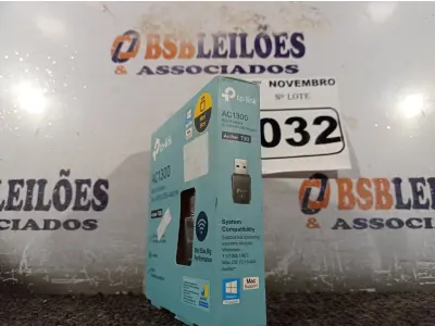 LOTE 032 - 01 ADAPTADOR WIRELESS TPLINK AC 1300. (NO ESTADO) ATENÇÃO! FAZER A VISITAÇÃO ANTES DE ARREMATAR, NÃO SABEMOS SE FUNCIONA. LEILÃO NÃO TEM GARANTIA E NEM DEVOLUÇÃO, SUJEITO A POSSÍVEIS AVARIAS VISÍVEIS/OCULTAS E/OU AUSÊNCIA DE COMPONENTES.
