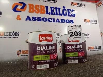LOTE 208 - 02 GALÕES DE ESMALTE SINTÉTICO IQUINE MADEIRA E METAIS ALTO BRILHO VERDE COLONIAL 3,6L. (NO ESTADO) ATENÇÃO! FAZER A VISITAÇÃO ANTES DE ARREMATAR, NÃO SABEMOS SE FUNCIONA. LEILÃO NÃO TEM GARANTIA E NEM DEVOLUÇÃO, SUJEITO A POSSÍVEIS AVARIAS VISÍVEIS/OCULTAS E/OU AUSÊNCIA DE COMPONENTES.