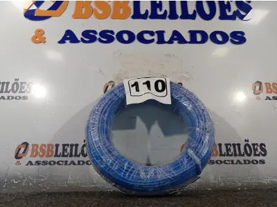LOTE 110 - 01 ROLO DE CABO FLEXÍVEL 100M 1X4MM NA COR AZUL(NOVO). (NO ESTADO) ATENÇÃO! FAZER A VISITAÇÃO ANTES DE ARREMATAR, NÃO SABEMOS SE FUNCIONA. LEILÃO NÃO TEM GARANTIA E NEM DEVOLUÇÃO, SUJEITO A POSSÍVEIS AVARIAS VISÍVEIS/OCULTAS E/OU AUSÊNCIA DE COMPONENTES.