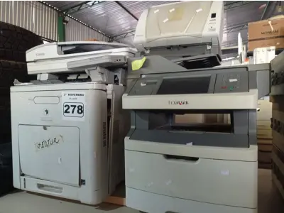 LOTE 278 - 01 SCANNER E 02 IMPRESSORAS MULTIFUNCIONAL MARCAS E MODELOS DIVERSOS. (NO ESTADO) ATENÇÃO! FAZER A VISITAÇÃO ANTES DE ARREMATAR, NÃO SABEMOS SE FUNCIONA. LEILÃO NÃO TEM GARANTIA E NEM DEVOLUÇÃO, SUJEITO A POSSÍVEIS AVARIAS VISÍVEIS/OCULTAS E/OU AUSÊNCIA DE COMPONENTES.