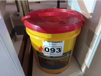 LOTE 093 - 01 BALDE DE SIKANOL ALVENARIA, ADITIVO PLASTIFICANTE PARA ARGAMASSA DE ASSENTAMENTO E REBOCO. (NO ESTADO) ATENÇÃO! FAZER A VISITAÇÃO ANTES DE ARREMATAR, NÃO SABEMOS SE FUNCIONA. LEILÃO NÃO TEM GARANTIA E NEM DEVOLUÇÃO, SUJEITO A POSSÍVEIS AVARIAS VISÍVEIS/OCULTAS E/OU AUSÊNCIA DE COMPONENTES.