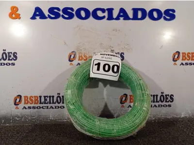 LOTE 100 - 01 ROLO DE CABO FLEXÍVEL 100M 1X4MM NA COR VERDE(NOVO). (NO ESTADO) ATENÇÃO! FAZER A VISITAÇÃO ANTES DE ARREMATAR, NÃO SABEMOS SE FUNCIONA. LEILÃO NÃO TEM GARANTIA E NEM DEVOLUÇÃO, SUJEITO A POSSÍVEIS AVARIAS VISÍVEIS/OCULTAS E/OU AUSÊNCIA DE COMPONENTES.