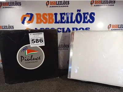 LOTE 586 - 02 PLAFONS DE SOBREPOR 40X40. (NO ESTADO) ATENÇÃO! FAZER A VISITAÇÃO ANTES DE ARREMATAR, NÃO SABEMOS SE FUNCIONA. LEILÃO NÃO TEM GARANTIA E NEM DEVOLUÇÃO, SUJEITO A POSSÍVEIS AVARIAS VISÍVEIS/OCULTAS E/OU AUSÊNCIA DE COMPONENTES.