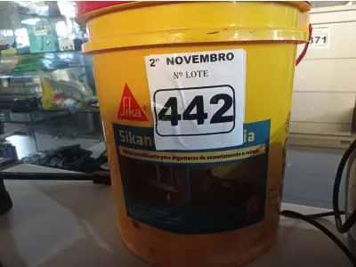 LOTE 442 - 01 BALDE DE SIKANOL ALVENARIA, ADITIVO PLASTIFICANTE PARA ARGAMASSA DE ASSENTAMENTO E REBOCO. (NO ESTADO) ATENÇÃO! FAZER A VISITAÇÃO ANTES DE ARREMATAR, NÃO SABEMOS SE FUNCIONA. LEILÃO NÃO TEM GARANTIA E NEM DEVOLUÇÃO, SUJEITO A POSSÍVEIS AVARIAS VISÍVEIS/OCULTAS E/OU AUSÊNCIA DE COMPONENTES.