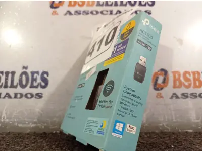 LOTE 410 - 01 ADAPTADOR WIRELESS TPLINK AC 1300. (NO ESTADO) ATENÇÃO! FAZER A VISITAÇÃO ANTES DE ARREMATAR, NÃO SABEMOS SE FUNCIONA. LEILÃO NÃO TEM GARANTIA E NEM DEVOLUÇÃO, SUJEITO A POSSÍVEIS AVARIAS VISÍVEIS/OCULTAS E/OU AUSÊNCIA DE COMPONENTES.
