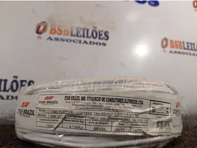 LOTE 370 - 01 ROLO DE CABO FLEXÍVEL 100M 1X4MM NA COR BRANCA(NOVO). (NO ESTADO) ATENÇÃO! FAZER A VISITAÇÃO ANTES DE ARREMATAR, NÃO SABEMOS SE FUNCIONA. LEILÃO NÃO TEM GARANTIA E NEM DEVOLUÇÃO, SUJEITO A POSSÍVEIS AVARIAS VISÍVEIS/OCULTAS E/OU AUSÊNCIA DE COMPONENTES.