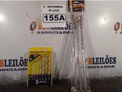 LOTE 155 - 01 KIT DE BROCAS. (NO ESTADO) ATENÇÃO! FAZER A VISITAÇÃO ANTES DE ARREMATAR, NÃO SABEMOS SE FUNCIONA. LEILÃO NÃO TEM GARANTIA E NEM DEVOLUÇÃO, SUJEITO A POSSÍVEIS AVARIAS VISÍVEIS/OCULTAS E/OU AUSÊNCIA DE COMPONENTES.