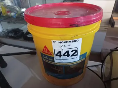 LOTE 442 - 01 BALDE DE SIKANOL ALVENARIA, ADITIVO PLASTIFICANTE PARA ARGAMASSA DE ASSENTAMENTO E REBOCO. (NO ESTADO) ATENÇÃO! FAZER A VISITAÇÃO ANTES DE ARREMATAR, NÃO SABEMOS SE FUNCIONA. LEILÃO NÃO TEM GARANTIA E NEM DEVOLUÇÃO, SUJEITO A POSSÍVEIS AVARIAS VISÍVEIS/OCULTAS E/OU AUSÊNCIA DE COMPONENTES.