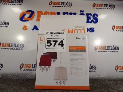 LOTE 574 - 01 LUMINÁRIA PENDENTE SÃO PAULO. (NO ESTADO) ATENÇÃO! FAZER A VISITAÇÃO ANTES DE ARREMATAR, NÃO SABEMOS SE FUNCIONA. LEILÃO NÃO TEM GARANTIA E NEM DEVOLUÇÃO, SUJEITO A POSSÍVEIS AVARIAS VISÍVEIS/OCULTAS E/OU AUSÊNCIA DE COMPONENTES.