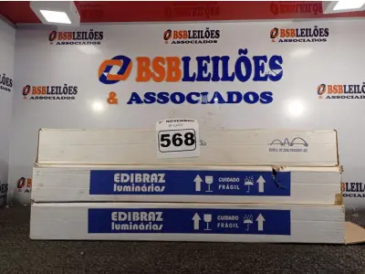 LOTE 568 - 03 LUMINÁRIAS DE EMBUTIR MARCAS EDIBRAZ. (NO ESTADO) ATENÇÃO! FAZER A VISITAÇÃO ANTES DE ARREMATAR, NÃO SABEMOS SE FUNCIONA. LEILÃO NÃO TEM GARANTIA E NEM DEVOLUÇÃO, SUJEITO A POSSÍVEIS AVARIAS VISÍVEIS/OCULTAS E/OU AUSÊNCIA DE COMPONENTES.