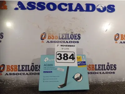 LOTE 384 - 01 ADAPTADOR WIRELESS TPLINK AC 600. (NO ESTADO) ATENÇÃO! FAZER A VISITAÇÃO ANTES DE ARREMATAR, NÃO SABEMOS SE FUNCIONA. LEILÃO NÃO TEM GARANTIA E NEM DEVOLUÇÃO, SUJEITO A POSSÍVEIS AVARIAS VISÍVEIS/OCULTAS E/OU AUSÊNCIA DE COMPONENTES.