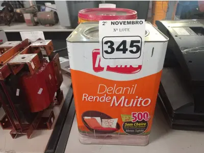 LOTE 345 - 01 LATA DE TINTA IQUINE DELANIL RENDE MUITO 18L BASE “C”. (NO ESTADO) ATENÇÃO! FAZER A VISITAÇÃO ANTES DE ARREMATAR, NÃO SABEMOS SE FUNCIONA. LEILÃO NÃO TEM GARANTIA E NEM DEVOLUÇÃO, SUJEITO A POSSÍVEIS AVARIAS VISÍVEIS/OCULTAS E/OU AUSÊNCIA DE COMPONENTES.
