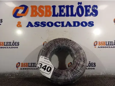 LOTE 340 - 01 ROLO DE CABO FLEXÍVEL 100M 1X10MM NA COR PRETA(NOVO). (NO ESTADO) ATENÇÃO! FAZER A VISITAÇÃO ANTES DE ARREMATAR, NÃO SABEMOS SE FUNCIONA. LEILÃO NÃO TEM GARANTIA E NEM DEVOLUÇÃO, SUJEITO A POSSÍVEIS AVARIAS VISÍVEIS/OCULTAS E/OU AUSÊNCIA DE COMPONENTES.